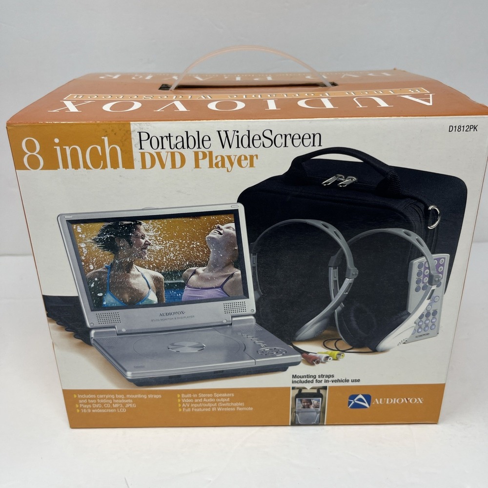 Audiovox D1812 Portable 8" LCD DVD Player D1812pk